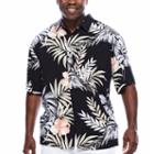 Havanera&trade; Rayon Allover Tropical Print Short Sleeve Shirt
