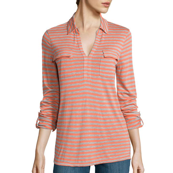 Liz Claiborne 3/4-sleeve Multi-striped Knit Tunic
