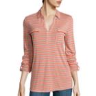 Liz Claiborne 3/4-sleeve Multi-striped Knit Tunic