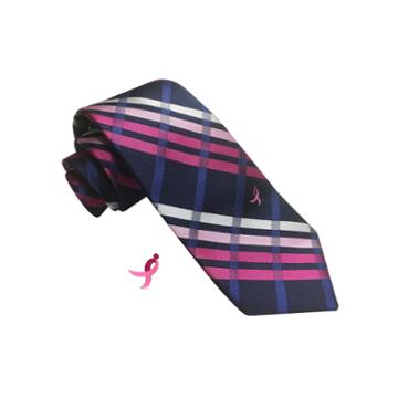 Susan G Komen Plaid Tie Xl