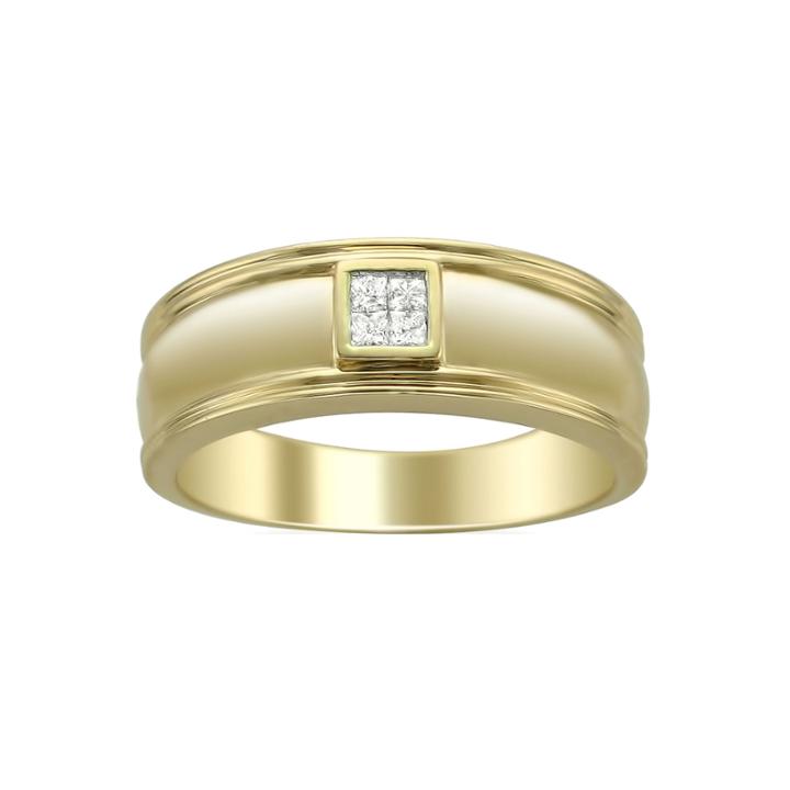 Mens 1/6 Ct. T.w. Genuine White Diamond 14k Gold Wedding Band