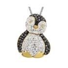 Crystal Penguin 14k Gold Over Silver Pendant Necklace