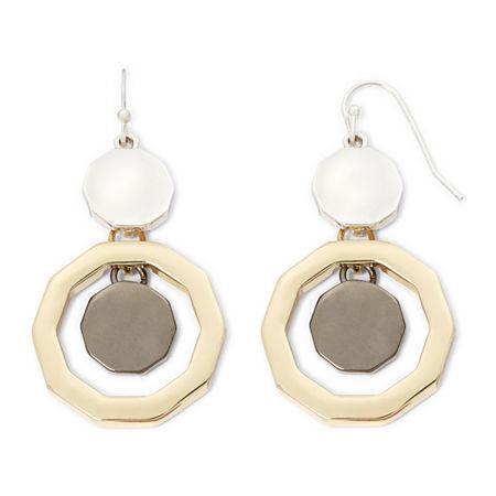 Liz Claiborne Tri-tone Orbital Drop Earrings