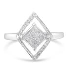 Womens 1/3 Ct. T.w. Diamond White 10k Gold Cluster Ring
