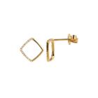 Limited Quantities Diamond-accent 14k Yellow Gold Square Earrings