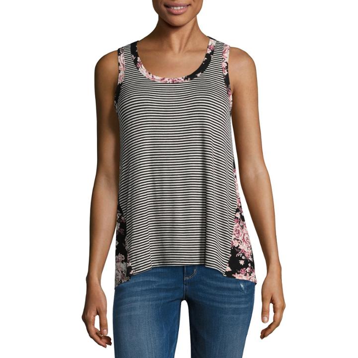 Eyeshadow Woven Tank Top-juniors