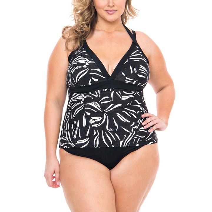 Boutique + Leaf Tankini Swimsuit Top-plus