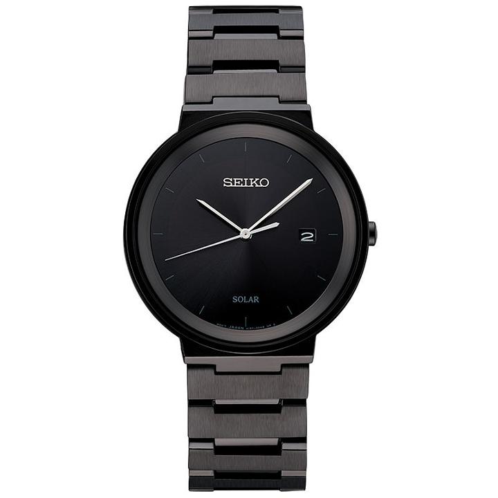 Seiko Mens Black Strap Watch-ssc667