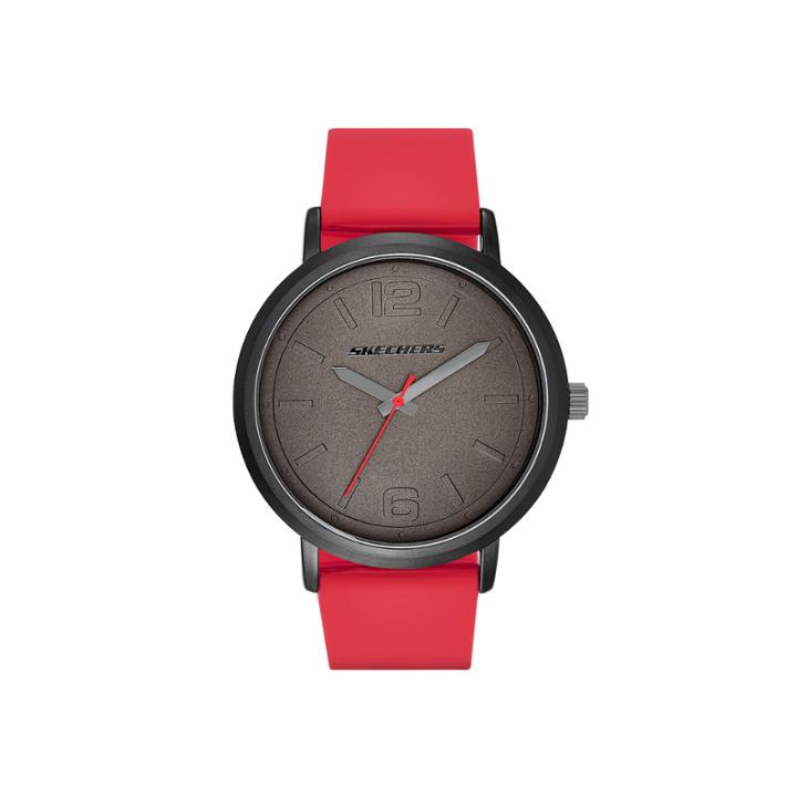 Skechers Mens Black And Red Silicone Strap Analog Watch