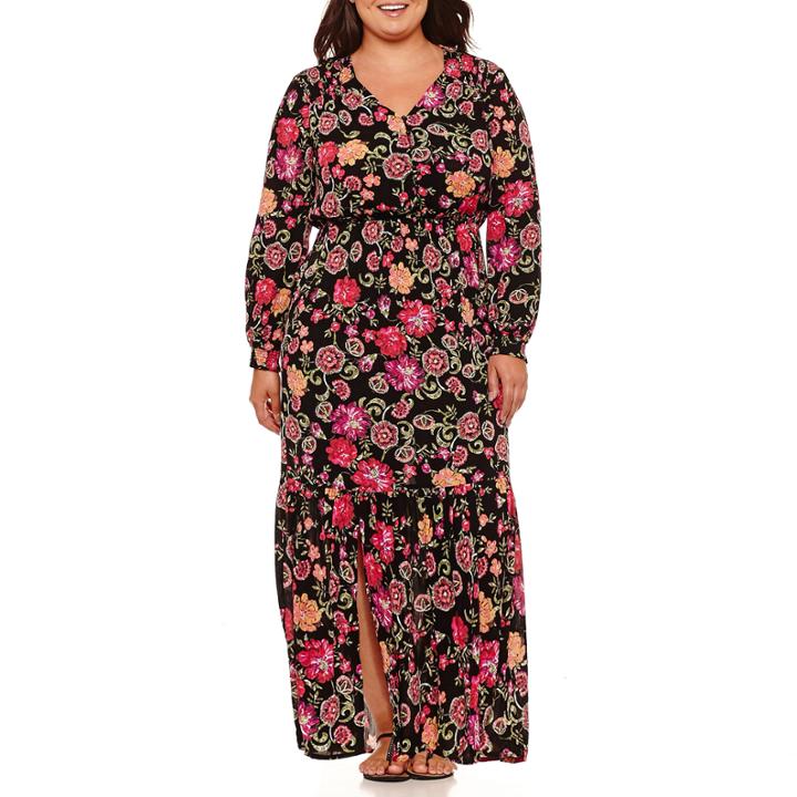 Weslee Rose Long Sleeve Maxi Dress-plus