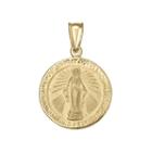 Infinite Gold&trade; 14k Yellow Gold Miraculous Medal Charm Pendant
