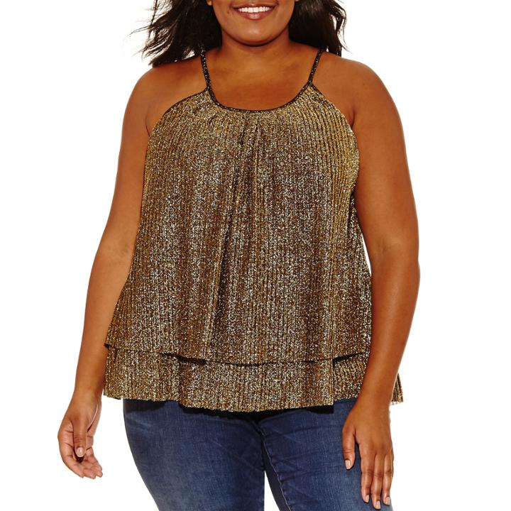 A.n.a Metallic Knit Tank Top-plus