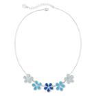 Liz Claiborne Blue Stone Silver-tone Blossom Collar Necklace