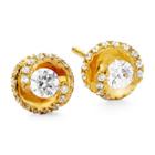 1/2 Ct. T.w. Diamond Spiral 10k Yellow Gold Stud Earrings