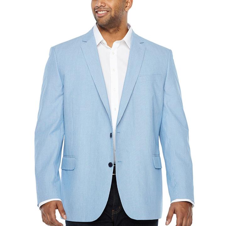 Stafford Classic Fit Woven Stripe Sport Coat - Big And Tall