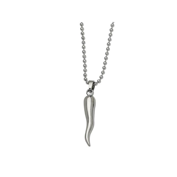 Mens Stainless Steel Italian Horn Pendant
