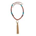 Mixit Womens Blue Round Beaded Necklace