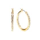 Gloria Vanderbilt Large Gold-tone Pave Hoop Earrings