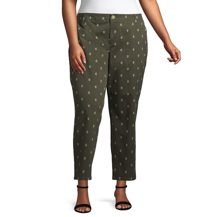 Liz Claiborne Classic Chino Crop Pant- Plus