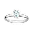 Personally Stackable Oval Genuine Aquamarine Ring