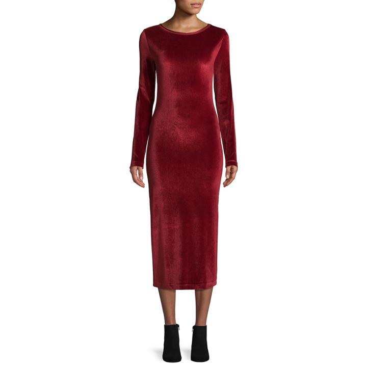 Tracee Ellis Ross For Jcp Illuminated Long Sleeve Velvet Bodycon Dress