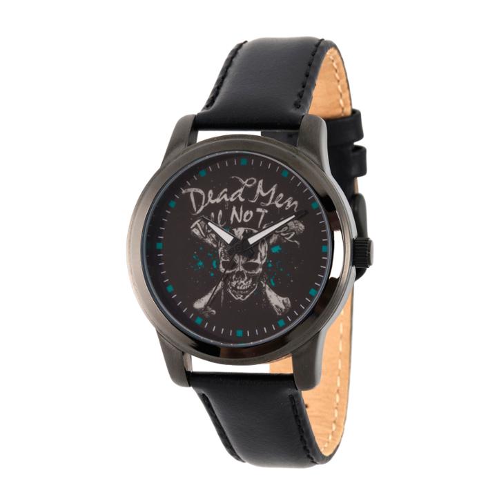 Disney Pirates Of The Carribean Mens Black Strap Watch-wds000376