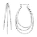 Liz Claiborne Silver-tone Large Layer Hoop Earrings