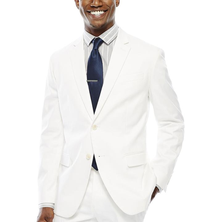 Jf J. Ferrar White Suit Jacket - Slim Fit