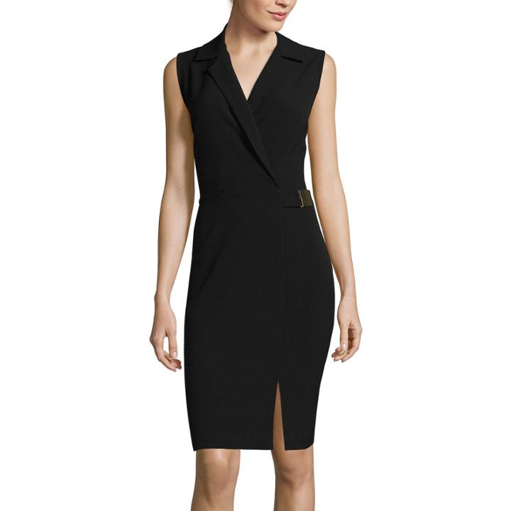 Liz Claiborne Sleeveless Notch Collar Sheath Dress