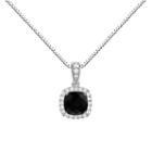 Womens Genuine Black Onyx Sterling Silver Round Pendant Necklace