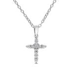 Womens 1/5 Ct. T.w. Genuine White Diamond 14k Gold Cross Pendant Necklace