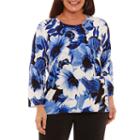 Alfred Dunner High Roller Floral Pullover Sweater-plus