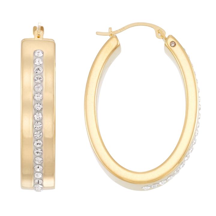 Gold Opulence White 14k Gold Hoop Earrings