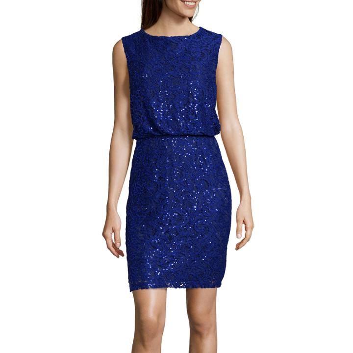 Scarlett Sleeveless Glitter-lace Blouson Dress