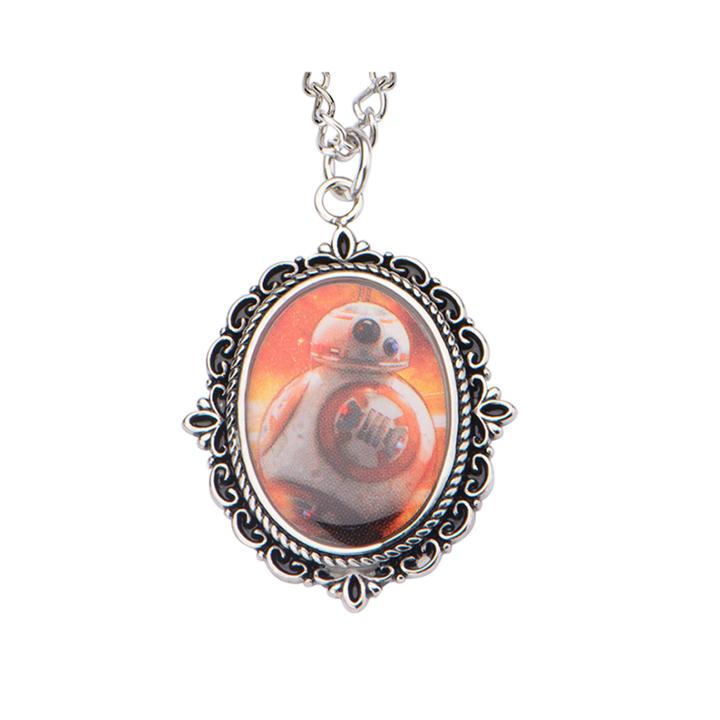 Star Wars Stainless Steel Bb-8 Cameo Pendant Necklace