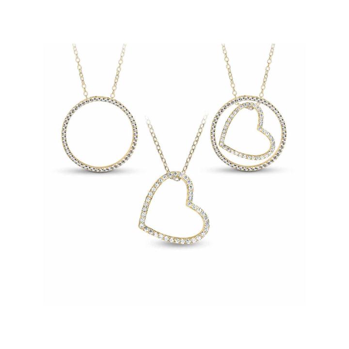 Womens 18 Inch White Cubic Zirconia 18k Gold Over Silver Link Necklace