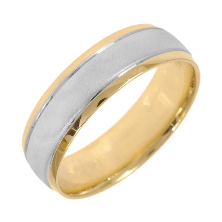 10k Two-tone Gold Womens Polished & Matte 5mm Wedding Band