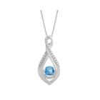 Love In Motion&trade; Genuine Blue Topaz And Lab-created White Sapphire Infinity Pendant Necklace