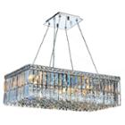 Cascade Collection 6 Light Chrome Finish And Clearcrystal Rectangle Chandelier