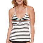 Liz Claiborne Stripe Tankini Swimsuit Top