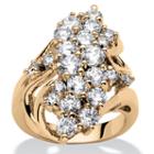 Womens 3 1/2 Ct. T.w White Cubic Zirconia Gold Over Brass Cocktail Ring