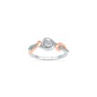 Womens 1/8 Ct. T.w. Genuine Round White Diamond Sterling Silver Gold Over Silver Promise Ring