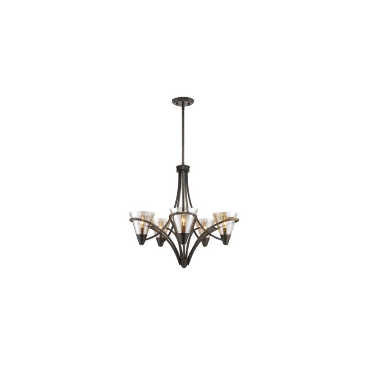 Olympia 5-light Chandelier In Burnt Sienna With Baltic Amber Glass