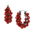 Mixit&trade; Red Faceted Bead Hoop Earrings