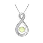 Love In Motion&trade; Lab-created Opal And White Sapphire Pendant In Sterling Silver
