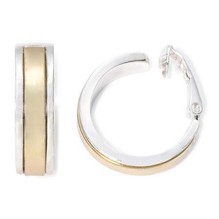 Liz Claiborne Gold-tone & Silver-tone Clip-on Hoop Earrings