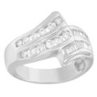 Womens 7/8 Ct. T.w. White Diamond 14k Gold Bypass Ring