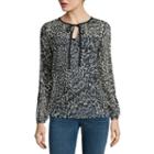 A.n.a Long-sleeve Tie-neck Blouse