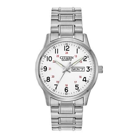Citizen Mens Easy Reader Silver-tone Expansion Strap Watch Bf0610-91a
