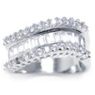 Sparkle Allure Womens Cubic Zirconia Silver Over Brass Band